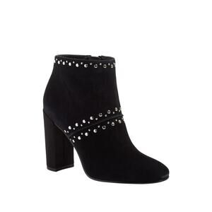 Sam Edelman Chandler Black Suede Leather Studded Booties Boots Size 7.5